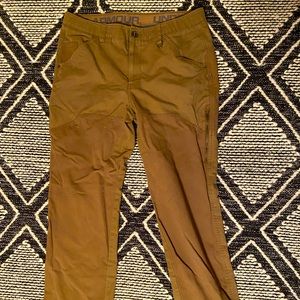 Under Armor pants. Small tear and stain on right pocket, stain on back pocket